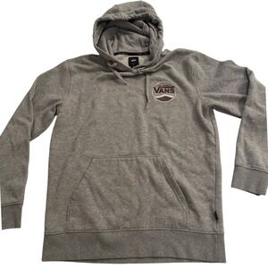 Vans Gray Hoodie Pullover Logo "Off The Wall" Casual Skate Size Small